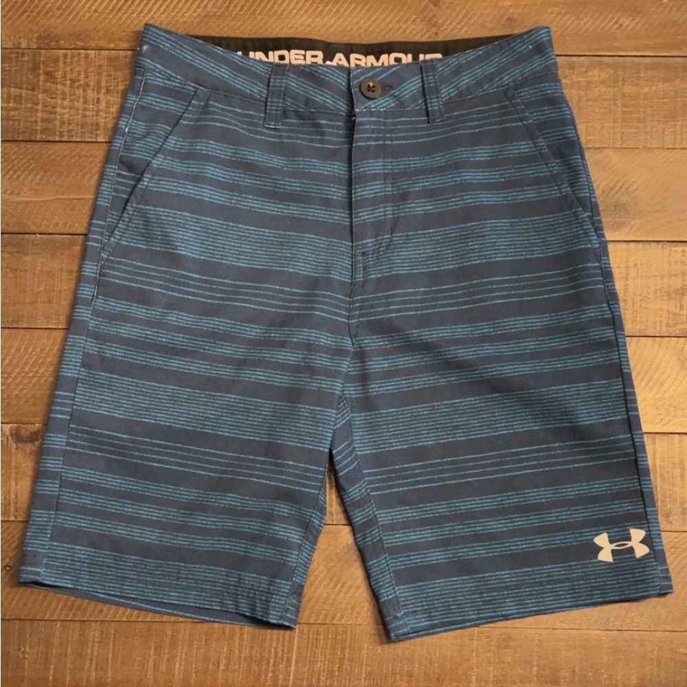 Boys Under Armour Blue Striped Shorts, size 12
